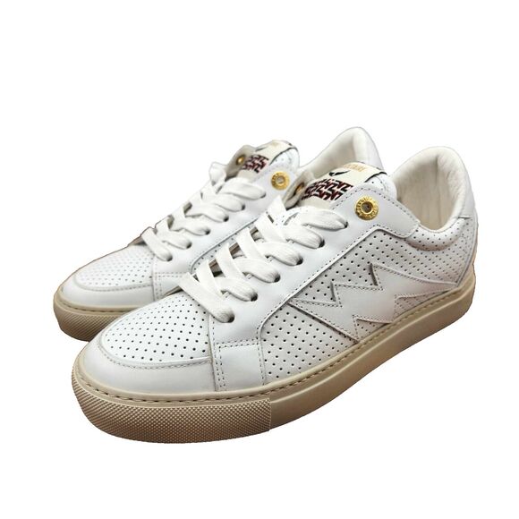 Zadig & Voltaire Womens EU 37 US 6 Flash Sneakers Trainers White Leather Low Top - Picture 1 of 12